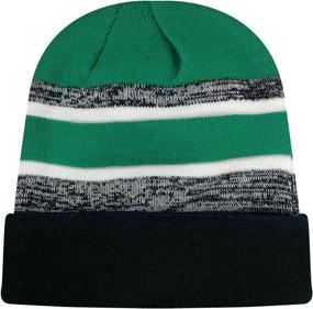 img 2 attached to 🎩 The Hat Depot Winter Beanie with Soft Cuff, Pom Pom, Striped Knit for Skull Slouch and Ski Hat