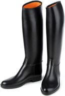 👢 ovation derby/cottage men's black rubber riding boot - lined, size 9 regular logo