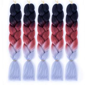 img 4 attached to Ombre Braiding Extensions Kanekalon Synthetic Hair Care