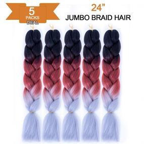 img 3 attached to Ombre Braiding Extensions Kanekalon Synthetic Hair Care