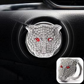 img 3 attached to Bling Push Start Button Cover: Glittering Crystal Rhinestone Ring for Car Engine One Key Start Stop Button - Anti Scratch Decorative Stickers in Red