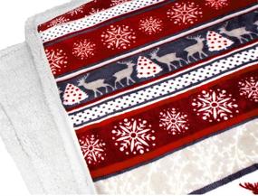 img 1 attached to 🎄 PAVILIA Premium Christmas Sherpa Throw Blanket - Reindeer Christmas Decoration, Fleece, Plush, Warm, Cozy Reversible Microfiber Blanket 50 x 60