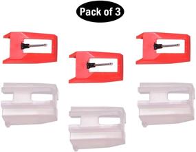 img 4 attached to High-Quality Record Player Needles - 3 Pack Universal Turntable Replacement Stylus Needles for Vinyl Record Player, LP Player, Phonograph (onesize, Red)
