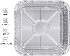 img 2 attached to 🍰 10-Pack 8-Inch Square Disposable Aluminum Cake Pans with Flat Lids - Ideal for Baking Cakes, Roasting, and Homemade Breads