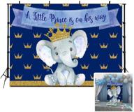 huayi royal blue elephant peanut baby shower party backdrop 🐘 5x3ft - banner photo background with crown celebrating scene poster sm-615 logo