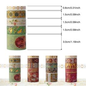 img 1 attached to 🎁 20 Rolls Washi Tape Set: Gold Foil Skinny Masking Tape for DIY Decor, Crafts, Scrapbooking, Gift Packaging, and Holiday Decoration