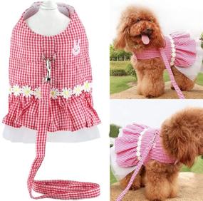 img 3 attached to 🐾 Stylish Aiwind Harness Dress and Leash Set for Small Dogs and Cats - Perfect for Girls, Grids, and Daisy