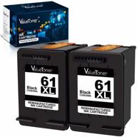 🖨️ valuetoner upgraded hp 61xl 61 xl high yield remanufactured ink cartridge replacement for envy 4500 5530, deskjet 2540 1056 1510 1000 1010, officejet 4630 2620 4635 printer (2 black) logo