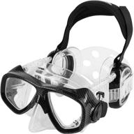 🤿 ist proear dive mask with ear covers - scuba diving pressure equalization gear, twin lens tempered glass (black) logo