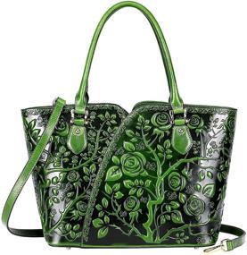 img 4 attached to 🌸 PIJUSHI Designer Handbags Floral Satchel: Stylish Women's Handbags & Wallets for Fashionable Trendsetters