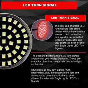 img 3 attached to Eagle Lights Generation II Midnight Edition Rear 1156 Red 2 Inch LED Turn Signals with Clear Lenses for Harley Davidson - Illuminate Your Ride in Style!