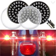 eagle lights generation ii midnight edition rear 1156 red 2 inch led turn signals with clear lenses for harley davidson - illuminate your ride in style! logo
