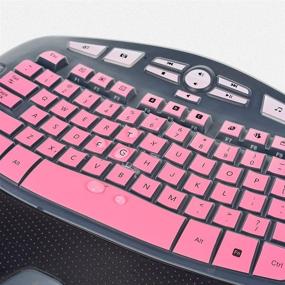 img 2 attached to 🎀 Logitech K350 MK570 MK550 Keyboard Cover Skin - Ombre Pink for Ultimate Protection and Style