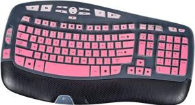 img 4 attached to 🎀 Logitech K350 MK570 MK550 Keyboard Cover Skin - Ombre Pink for Ultimate Protection and Style