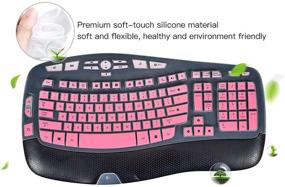 img 1 attached to 🎀 Logitech K350 MK570 MK550 Keyboard Cover Skin - Ombre Pink for Ultimate Protection and Style