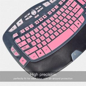 img 3 attached to 🎀 Logitech K350 MK570 MK550 Keyboard Cover Skin - Ombre Pink for Ultimate Protection and Style