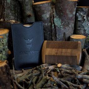 img 2 attached to 🪥 Striking Viking Sandalwood Beard Comb: Anti-Static, Fine & Coarse Teeth, Portable and Ideal for Balms and Oils