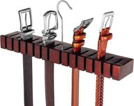 👔 houndsbay solid mahogany belt holder hanger & belt rack organizer for closet storage - mahogany finish логотип