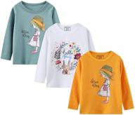 🦄 girls' clothing: graphic crewneck t-shirts with unicorn reindeer design logo