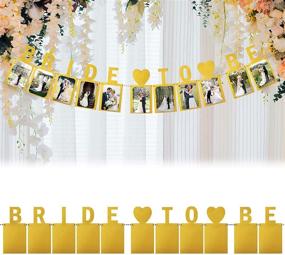 img 4 attached to LINGPAR Gold Foiled Bride-to-Be Photo Banner for Wedding Sign, Decorative Bridal Shower and Hen Night Party Decoration - (Gold)