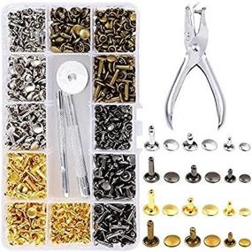img 1 attached to 🔩 Enhance Your Crafts with Caydo Leather Rivets Tubular Gunmetal Crafting Supplies