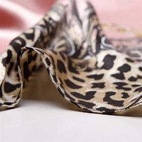 img 1 attached to 🧣 NOVMAY Leopard Print Silk Scarf: Large Square Fashion Wrap for Women