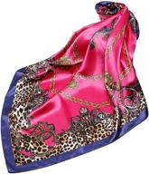 🧣 novmay leopard print silk scarf: large square fashion wrap for women logo