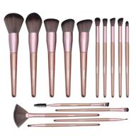 💄 15pcs premium synthetic makeup brushes set - fixbody fan foundation powder kabuki brushes concealers eye shadows kit in rose gold logo