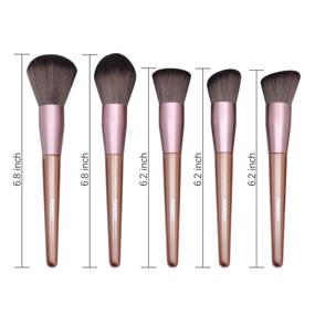 img 3 attached to 💄 15Pcs Premium Synthetic Makeup Brushes Set - FIXBODY Fan Foundation Powder Kabuki Brushes Concealers Eye Shadows Kit in Rose Gold