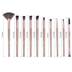 img 2 attached to 💄 15Pcs Premium Synthetic Makeup Brushes Set - FIXBODY Fan Foundation Powder Kabuki Brushes Concealers Eye Shadows Kit in Rose Gold