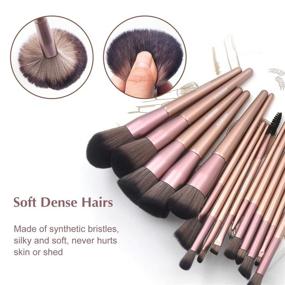 img 1 attached to 💄 15Pcs Premium Synthetic Makeup Brushes Set - FIXBODY Fan Foundation Powder Kabuki Brushes Concealers Eye Shadows Kit in Rose Gold