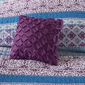 img 1 attached to 🛏️ Intelligent Design Cozy Quilt Set - Casual Boho Design, All Season Coverlet Bedspread, Full/Queen Size, Inclusive of Matching Shams and Decorative Pillow, Purple