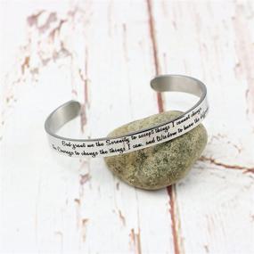 img 3 attached to Inspirational Christian Bracelets for Women: Bible Verse Cuff Bangle, Perfect Religious Gift for Her and Baptism Jewelry