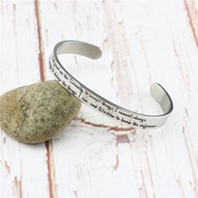 img 2 attached to Inspirational Christian Bracelets for Women: Bible Verse Cuff Bangle, Perfect Religious Gift for Her and Baptism Jewelry