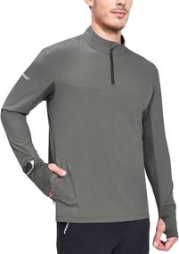 img 4 attached to 🏃 Performance-Driven: BALEAF Men's Quick Dry Quarter Zip Long Sleeve Running Shirt for Optimal Athletic Workouts