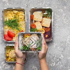 img 1 attached to 🥡 Convenient 50 Pack: Aluminum Pans with Clear Plastic Lids - 1 Lb Foil Pans for Takeout, Leftovers, and Carry Out