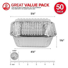 img 3 attached to 🥡 Convenient 50 Pack: Aluminum Pans with Clear Plastic Lids - 1 Lb Foil Pans for Takeout, Leftovers, and Carry Out