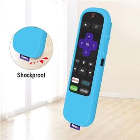 img 1 attached to 🔒 Enhanced Roku Remote Protection: 2 Pack Silicone Cases in Glow Green+Glow Blue" or "Non-Slip Shockproof Holder Sleeve Covers for Roku Express/Streaming Stick Remote: 2 Pack Silicone Protective Cases in Glow Green+Glow Blue