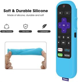 img 3 attached to 🔒 Enhanced Roku Remote Protection: 2 Pack Silicone Cases in Glow Green+Glow Blue" or "Non-Slip Shockproof Holder Sleeve Covers for Roku Express/Streaming Stick Remote: 2 Pack Silicone Protective Cases in Glow Green+Glow Blue