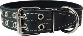 img 4 attached to 🐾 Genuine Leather Dog Collar, Padded Black, 1.5" Wide. Fits Neck Size 18"-22" for Cane Corso and Rottweiler Breeds