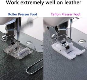 img 3 attached to 🧵 CESUSME 2 Pcs Roller & Teflon Sewing Machine Presser Foot Set - Ideal for Singer, Brother, Babylock, Low Shank Simplicity Machines (2 Styles)