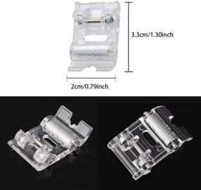 img 2 attached to 🧵 CESUSME 2 Pcs Roller & Teflon Sewing Machine Presser Foot Set - Ideal for Singer, Brother, Babylock, Low Shank Simplicity Machines (2 Styles)