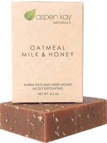 img 3 attached to 🌾 Organic Oatmeal Soap Bar with Raw Honey, Goats Milk, and Shea Butter - Ideal for Face and Body. Exfoliating Soap. 4oz Bar.