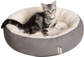 img 4 attached to 🐱 Tempcore Indoor Cat Bed: Machine Washable, 20 inch Pet Bed for Cats or Small Dogs with Anti-Slip & Water-Resistant Bottom