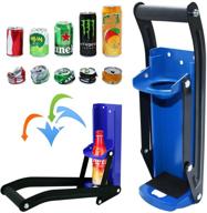 efficient can crusher wall mounted 16 oz with bottle opener – eco-friendly, heavy duty aluminum crusher, soda beer smasher, recycling tool (16oz, blue) logo