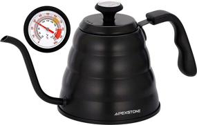 img 4 attached to ☕️ Apexstone Black Pour Over Coffee Kettle with Built-in Thermometer - 40oz/1.2L