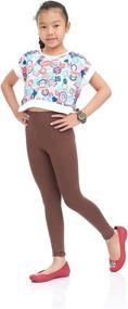 img 1 attached to 👧 Brown Small Leggings for Girls - Long Leg, Multiple Color Options