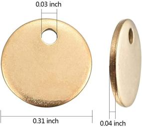 img 2 attached to DanLingJewelry 100 pcs 8mm Golden Color Flat Round Charms for Jewelry Making - 304 Stainless Steel Blank Stamping Tags with Smooth Surface