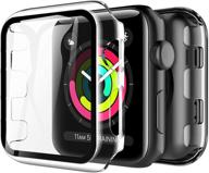 📱 lk 2-пакетный силиконовый чехол для apple watch 38 мм серии 3, серии 2, серии 1 - с встроенным защитным стеклом, жесткий корпус из пластика для iwatch 38 мм (прозрачный) логотип