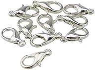 pack of 100 stainless steel lobster claw clasps, 7x12mm size, silver plated, ideal for jewelry making - necklaces, bracelets logo